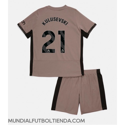 Camiseta Tottenham Hotspur Dejan Kulusevski #21 Tercera Equipación Replica 2023-24 para niños mangas cortas (+ Pantalones cortos)